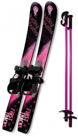 Lucky Bums Childrens Plastic Ski and Pole Set - for ski training and fun